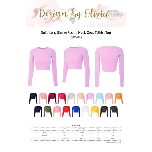 Womens Crop Top Cotton Spandex Slim Fit Long Sleeve Crew Neck Y2K Style - Picture 7 of 8